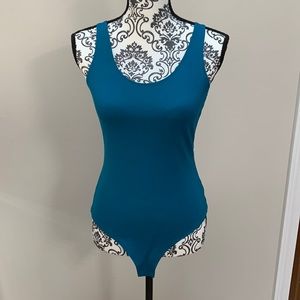 Teal tank top low back body suit size M